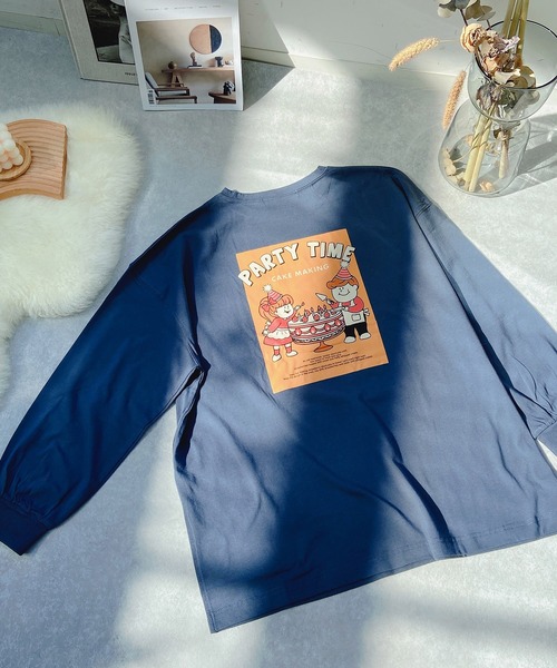 AS KNOW AS PINKY(アズノゥアズピンキー)の「◇ケーキキッズプリントロンT(Tシャツ/カットソー・レディース・ブルー/グリーン/キナリ・FREE)」の10枚目の写真