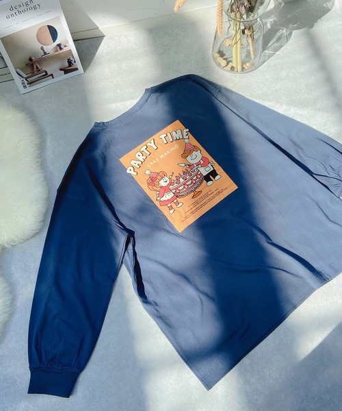 AS KNOW AS PINKY(アズノゥアズピンキー)の「◇ケーキキッズプリントロンT(Tシャツ/カットソー・レディース・ブルー/グリーン/キナリ・FREE)」の9枚目の写真