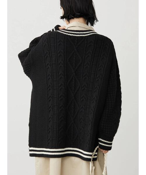 セール】Vネックチルデンケーブルニットプルオーバー（ニット/セーター