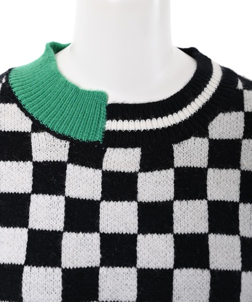 Narcissus(ナルシス)の「【Narcissus】ブロックラインニット(ニット/セーター・レディース・レッド/グリーン・FREE)」の10枚目の写真