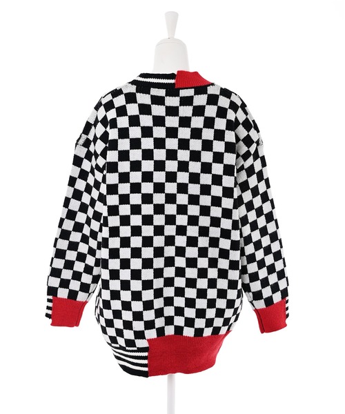 Narcissus(ナルシス)の「【Narcissus】ブロックラインニット(ニット/セーター・レディース・レッド/グリーン・FREE)」の13枚目の写真