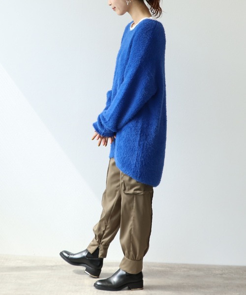 Three Four Time（ｽﾘｰﾌｫｰﾀｲﾑ）の「無地シャギーニットプルオーバー（ニット/セーター・レディース・ライム/オレンジ/ブルー/フューシャピンク・FREE）」の6枚目の写真