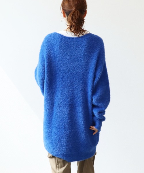 Three Four Time（ｽﾘｰﾌｫｰﾀｲﾑ）の「無地シャギーニットプルオーバー（ニット/セーター・レディース・ライム/オレンジ/ブルー/フューシャピンク・FREE）」の7枚目の写真