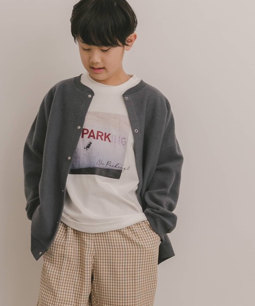 URBAN RESEARCH DOORS(アーバンリサーチドアーズ)の「カラーステッチ裏起毛カーディガン(KIDS)(Tシャツ/カットソー・キッズ・チャコールグレー/ベージュ系その他・120/105/150/135)」の2枚目の写真