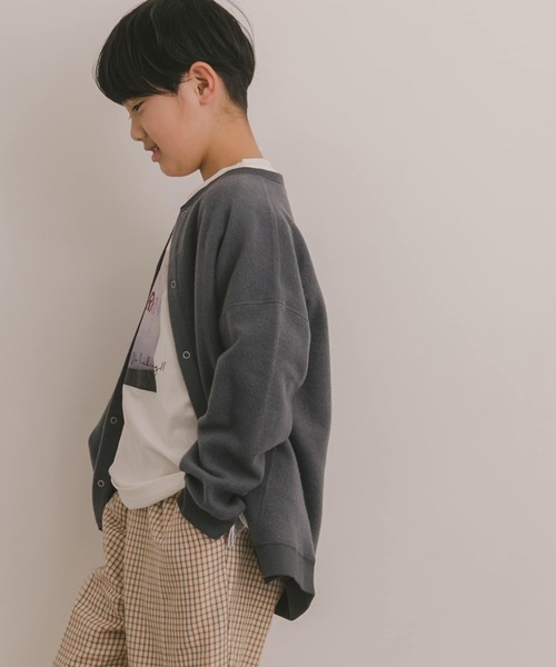 URBAN RESEARCH DOORS(アーバンリサーチドアーズ)の「カラーステッチ裏起毛カーディガン(KIDS)(Tシャツ/カットソー・キッズ・チャコールグレー/ベージュ系その他・120/105/150/135)」の12枚目の写真
