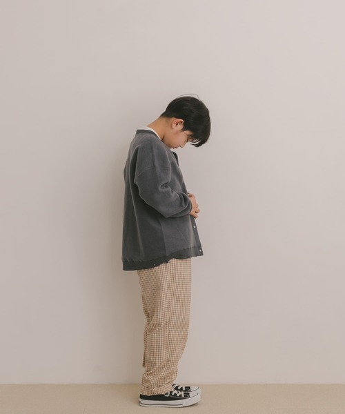 URBAN RESEARCH DOORS(アーバンリサーチドアーズ)の「カラーステッチ裏起毛カーディガン(KIDS)(Tシャツ/カットソー・キッズ・チャコールグレー/ベージュ系その他・120/105/150/135)」の5枚目の写真