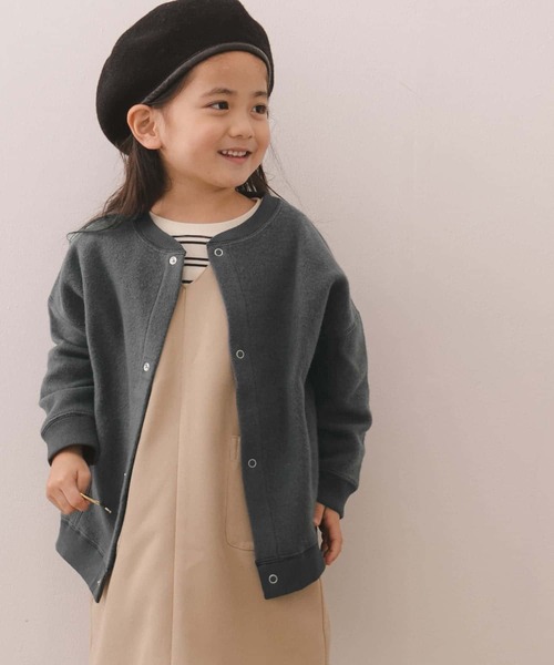 URBAN RESEARCH DOORS(アーバンリサーチドアーズ)の「カラーステッチ裏起毛カーディガン(KIDS)(Tシャツ/カットソー・キッズ・チャコールグレー/ベージュ系その他・120/105/150/135)」の14枚目の写真