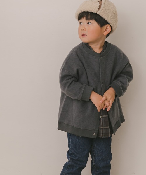 URBAN RESEARCH DOORS(アーバンリサーチドアーズ)の「カラーステッチ裏起毛カーディガン(KIDS)(Tシャツ/カットソー・キッズ・チャコールグレー/ベージュ系その他・120/105/150/135)」の22枚目の写真