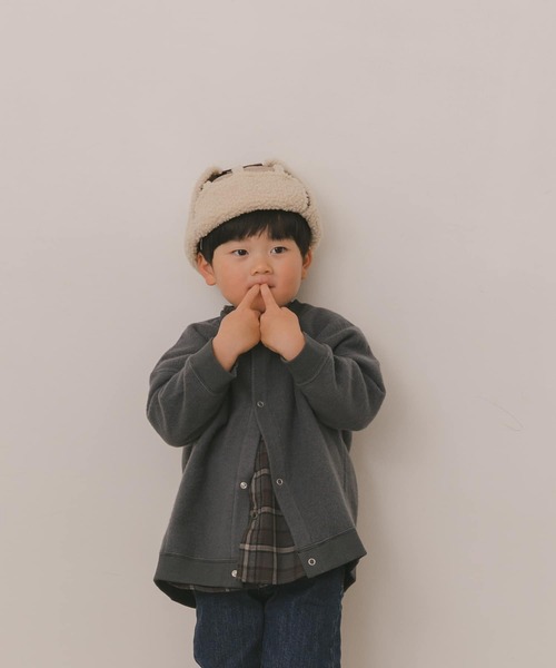 URBAN RESEARCH DOORS(アーバンリサーチドアーズ)の「カラーステッチ裏起毛カーディガン(KIDS)(Tシャツ/カットソー・キッズ・チャコールグレー/ベージュ系その他・120/105/150/135)」の19枚目の写真