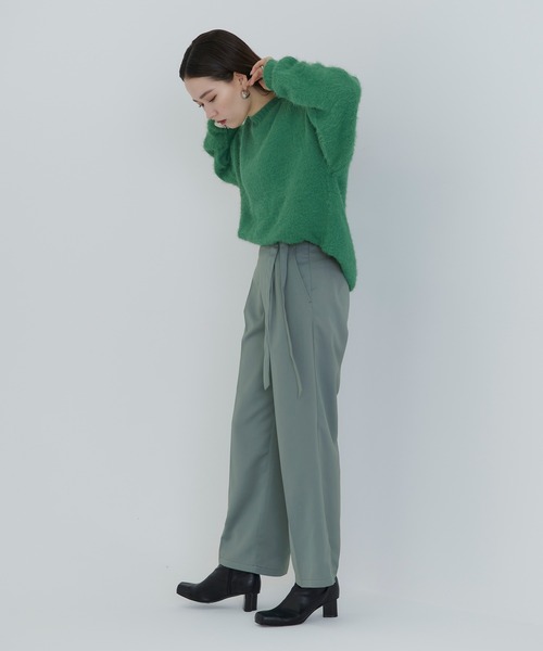 TINA：JOJUN（ティーナジョジュン）の「ワイドベルト ストレートパンツ TINA：JOJUN（その他パンツ・レディース・ブラック/サックスブルー・S/M）」の9枚目の写真