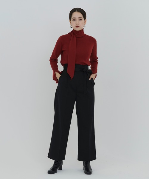 TINA：JOJUN（ティーナジョジュン）の「ワイドベルト ストレートパンツ TINA：JOJUN（その他パンツ・レディース・ブラック/サックスブルー・S/M）」の13枚目の写真