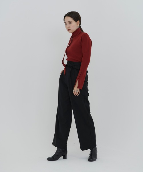 TINA：JOJUN（ティーナジョジュン）の「ワイドベルト ストレートパンツ TINA：JOJUN（その他パンツ・レディース・ブラック/サックスブルー・S/M）」の15枚目の写真