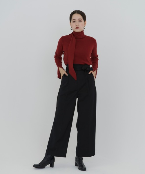 TINA：JOJUN（ティーナジョジュン）の「ワイドベルト ストレートパンツ TINA：JOJUN（その他パンツ・レディース・ブラック/サックスブルー・S/M）」の19枚目の写真