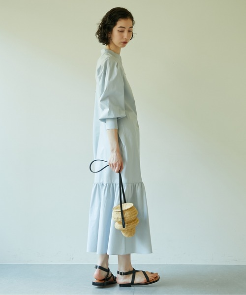 GALLARDAGALANTE（ガリャルダガランテ）の「ティアードシャツワンピース（シャツワンピース・レディース・ライトグレー/ネイビー・FREE）」の4枚目の写真