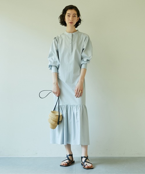 GALLARDAGALANTE（ガリャルダガランテ）の「ティアードシャツワンピース（シャツワンピース・レディース・ライトグレー/ネイビー・FREE）」の3枚目の写真