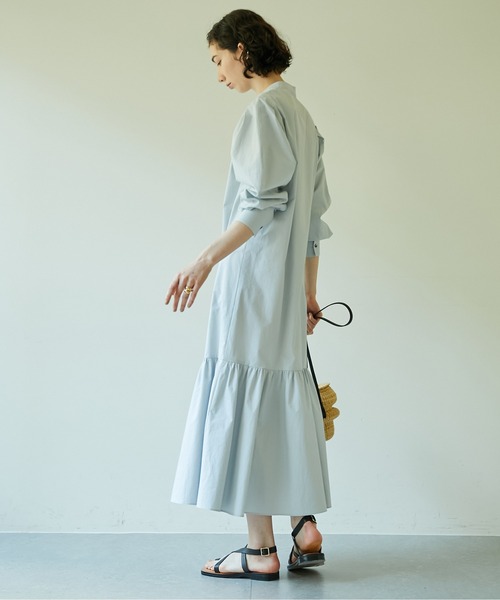 GALLARDAGALANTE（ガリャルダガランテ）の「ティアードシャツワンピース（シャツワンピース・レディース・ライトグレー/ネイビー・FREE）」の5枚目の写真