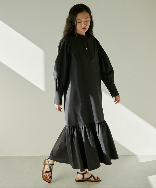 GALLARDAGALANTE（ガリャルダガランテ）の「ティアードシャツワンピース（シャツワンピース・レディース・ライトグレー/ネイビー・FREE）」の10枚目の写真