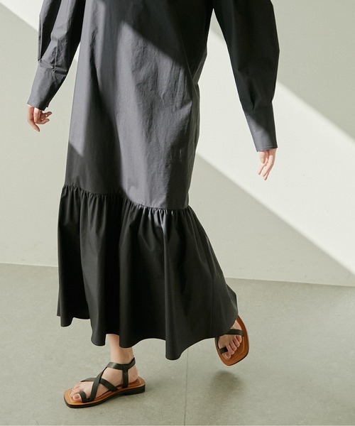 GALLARDAGALANTE（ガリャルダガランテ）の「ティアードシャツワンピース（シャツワンピース・レディース・ライトグレー/ネイビー・FREE）」の16枚目の写真