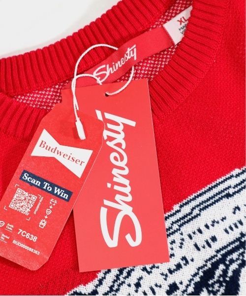 C.E.L.STORE（セルストア）の「SHINESTY /シャイネスティー BUDWEISER CREW SWEATER バドワイザーセーター（ニット/セーター・メンズ・レッド・LARGE/X-LARGE/XX-LARGE）」の5枚目の写真