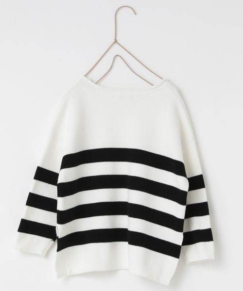 LOWRYS FARM(ローリーズファーム)の「ニットボーダーLS 261482(ニット/セーター・キッズ・ブラック/レッド/ブルー・110cm/120cm/130cm/140cm/150cm)」の9枚目の写真