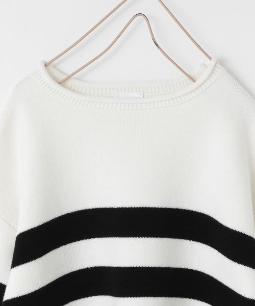 LOWRYS FARM(ローリーズファーム)の「ニットボーダーLS 261482(ニット/セーター・キッズ・ブラック/レッド/ブルー・110cm/120cm/130cm/140cm/150cm)」の6枚目の写真