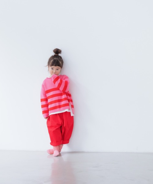 LOWRYS FARM(ローリーズファーム)の「ニットボーダーLS 261482(ニット/セーター・キッズ・ブラック/レッド/ブルー・110cm/120cm/130cm/140cm/150cm)」の21枚目の写真