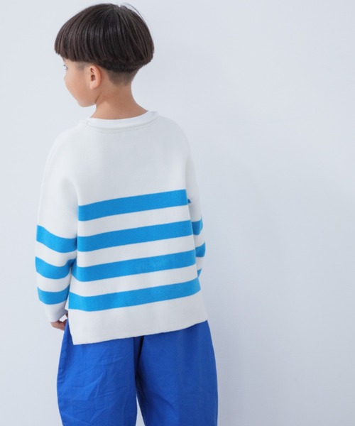 LOWRYS FARM(ローリーズファーム)の「ニットボーダーLS 261482(ニット/セーター・キッズ・ブラック/レッド/ブルー・110cm/120cm/130cm/140cm/150cm)」の20枚目の写真