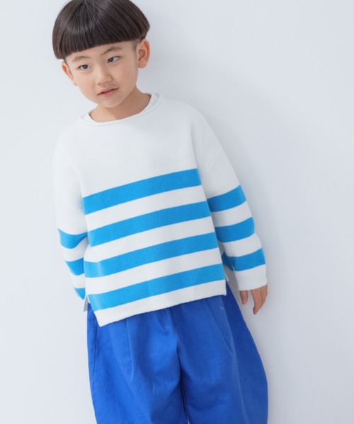 LOWRYS FARM(ローリーズファーム)の「ニットボーダーLS 261482(ニット/セーター・キッズ・ブラック/レッド/ブルー・110cm/120cm/130cm/140cm/150cm)」の19枚目の写真