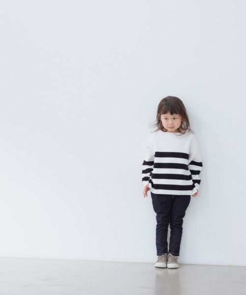 LOWRYS FARM(ローリーズファーム)の「ニットボーダーLS 261482(ニット/セーター・キッズ・ブラック/レッド/ブルー・110cm/120cm/130cm/140cm/150cm)」の12枚目の写真