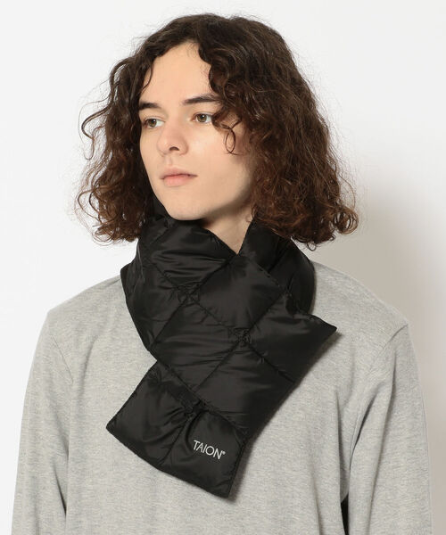 TAION(タイオン)の「TAION/タイオン BASIIC DOWN SCARF ベーシックダウンスカーフ(マフラー・メンズ・オリーブ/グレー/ベージュ/ブラック・FREE)」の6枚目の写真