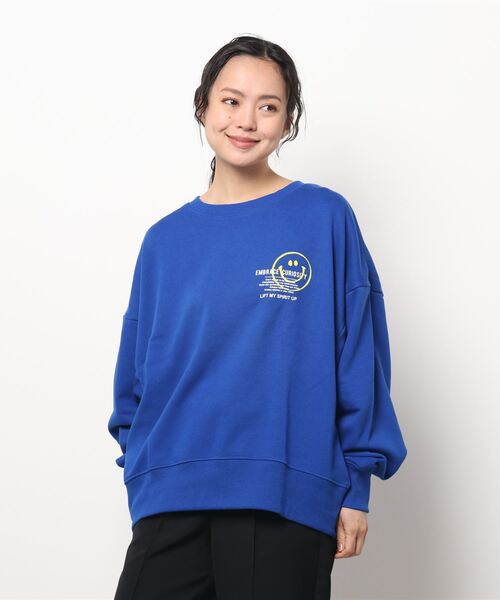Right-on(ライトオン)の「SMILYFACEスウェット(スウェット・レディース・ホワイト/ブラック/ブルー/ベージュ・L/M)」の12枚目の写真