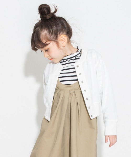 BRANSHES(ブランシェス)の「ショート丈カーディガン(カーディガン/ボレロ・キッズ・ネイビー/オフホワイト・100/110/120/130/140/150/90)」の3枚目の写真