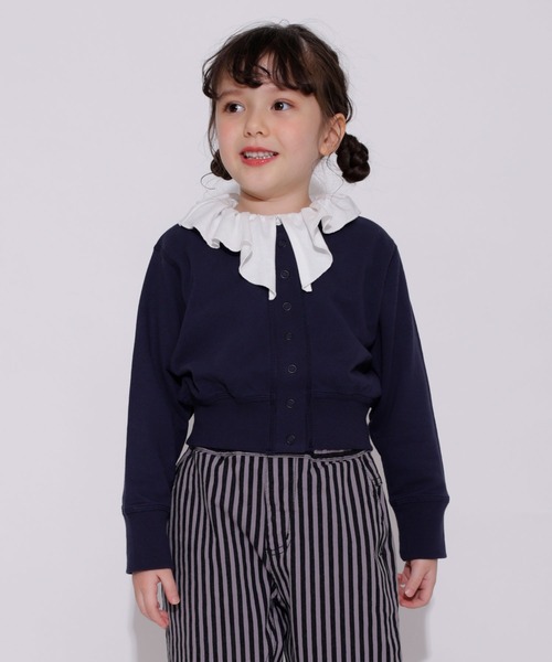 BRANSHES(ブランシェス)の「ショート丈カーディガン(カーディガン/ボレロ・キッズ・ネイビー/オフホワイト・100/110/120/130/140/150/90)」の8枚目の写真