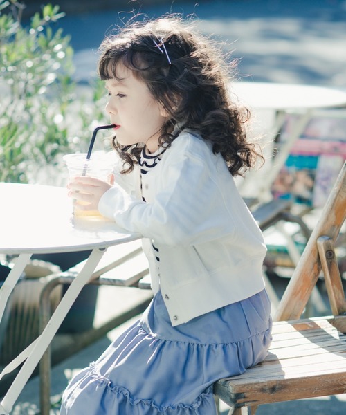 BRANSHES(ブランシェス)の「ショート丈カーディガン(カーディガン/ボレロ・キッズ・ネイビー/オフホワイト・100/110/120/130/140/150/90)」の21枚目の写真