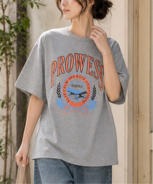 ARCHIVER(アーカイバ)の「【Bl】天竺プリントTシャツ 半袖(Tシャツ/カットソー・レディース・ブルー/杢グレー/スミクロ・LARGE/MEDIUM/FREE)」の1枚目の写真