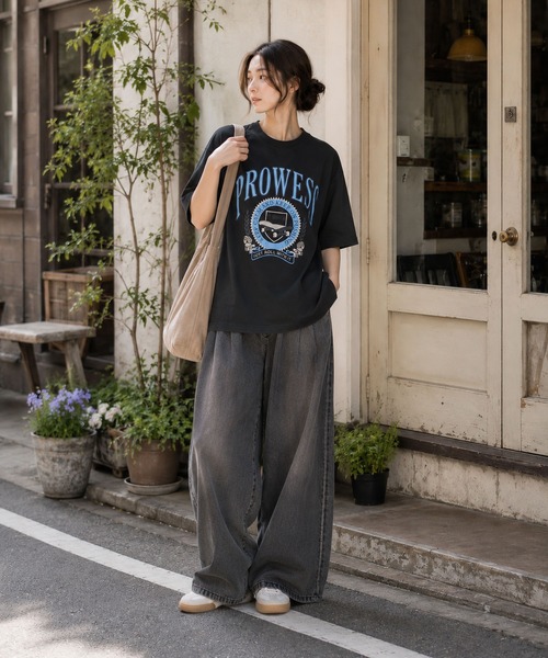 ARCHIVER(アーカイバ)の「【Bl】天竺プリントTシャツ 半袖(Tシャツ/カットソー・レディース・ブルー/杢グレー/スミクロ・LARGE/MEDIUM/FREE)」の12枚目の写真