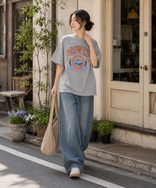 ARCHIVER(アーカイバ)の「【Bl】天竺プリントTシャツ 半袖(Tシャツ/カットソー・レディース・ブルー/杢グレー/スミクロ・LARGE/MEDIUM/FREE)」の11枚目の写真