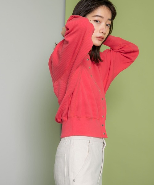 KBF（ケイビーエフ）の「ドロップショルダードット釦カーディガン（カーディガン/ボレロ・レディース・ブラック/カーキ/ピンク/イエロー系その他・ONE）」の14枚目の写真