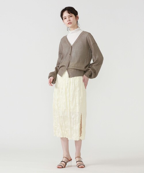 LOVELESS（ラブレス）の「【ドラマ着用商品】ウェーブプリーツ Iラインスカート（スカート・レディース・グリーン系その他3/ペールイエロー・FREE）」の3枚目の写真