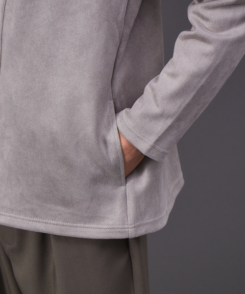 ABAHOUSE GRAY（アバハウスグレイ）の「【アンサンブル対応】ネオスエード ボタンレス カーディガン（カーディガン/ボレロ・メンズ・グレー/ベージュ/グレイッシュブルー/ブラック・46/48）」の11枚目の写真