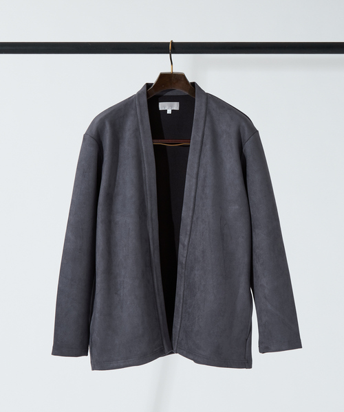 ABAHOUSE GRAY（アバハウスグレイ）の「【アンサンブル対応】ネオスエード ボタンレス カーディガン（カーディガン/ボレロ・メンズ・グレー/ベージュ/グレイッシュブルー/ブラック・46/48）」の22枚目の写真