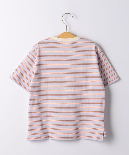 green label relaxing（グリーンレーベルリラクシング）の「【WEB限定】TJ ボーダー ビッグTシャツ 100cm-160cm★★（Tシャツ/カットソー・キッズ・ネイビー/オフホワイト/ライラック・110cm/100cm/120cm/130cm/140cm/150cm/160cm）」の6枚目の写真