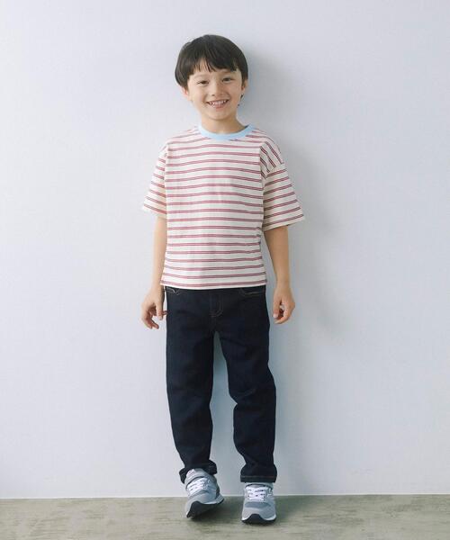 green label relaxing（グリーンレーベルリラクシング）の「【WEB限定】TJ ボーダー ビッグTシャツ 100cm-160cm★★（Tシャツ/カットソー・キッズ・ネイビー/オフホワイト/ライラック・110cm/100cm/120cm/130cm/140cm/150cm/160cm）」の17枚目の写真