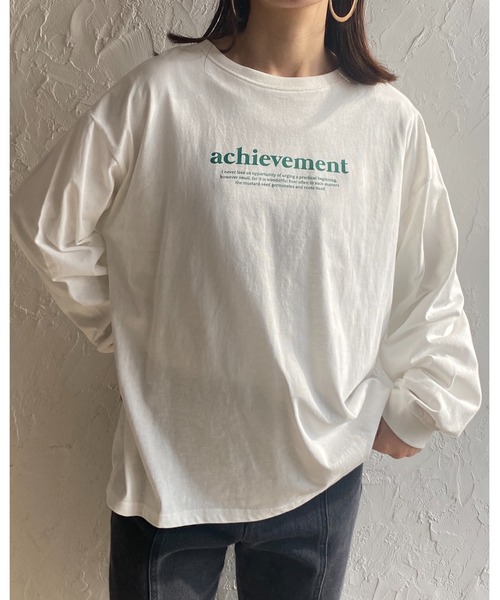 She's Closet(シーズクローゼット)の「ビッグシルエット長袖プルオーバーシンプルロゴロンT(Tシャツ/カットソー・レディース・グリーン/ホワイト×レッド/ホワイト×グリーン/スミクロ・FREE)」の5枚目の写真