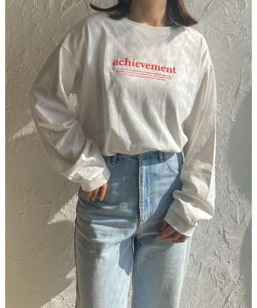 She's Closet(シーズクローゼット)の「ビッグシルエット長袖プルオーバーシンプルロゴロンT(Tシャツ/カットソー・レディース・グリーン/ホワイト×レッド/ホワイト×グリーン/スミクロ・FREE)」の9枚目の写真