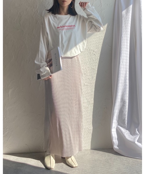 She's Closet(シーズクローゼット)の「ビッグシルエット長袖プルオーバーシンプルロゴロンT(Tシャツ/カットソー・レディース・グリーン/ホワイト×レッド/ホワイト×グリーン/スミクロ・FREE)」の15枚目の写真
