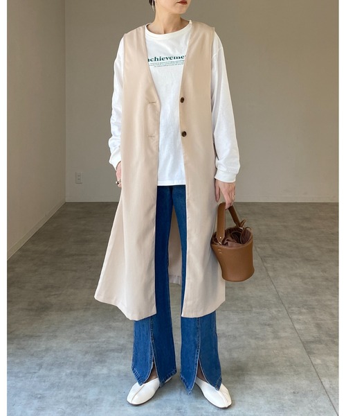 She's Closet(シーズクローゼット)の「ビッグシルエット長袖プルオーバーシンプルロゴロンT(Tシャツ/カットソー・レディース・グリーン/ホワイト×レッド/ホワイト×グリーン/スミクロ・FREE)」の17枚目の写真