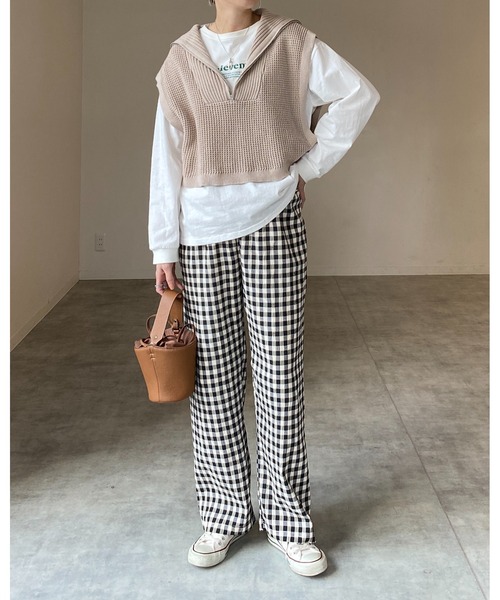 She's Closet(シーズクローゼット)の「ビッグシルエット長袖プルオーバーシンプルロゴロンT(Tシャツ/カットソー・レディース・グリーン/ホワイト×レッド/ホワイト×グリーン/スミクロ・FREE)」の20枚目の写真