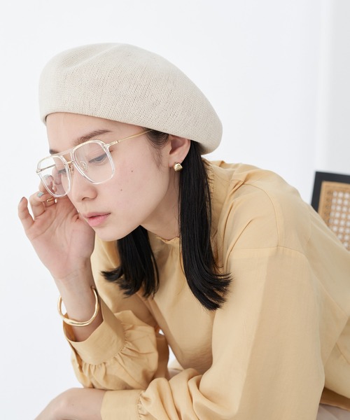 earth music&ecology（アースミュージックアンドエコロジー）の「サーモベレー帽（ハンチング/ベレー帽・レディース・ブラック/アイボリー/グレー・FREE）」の2枚目の写真