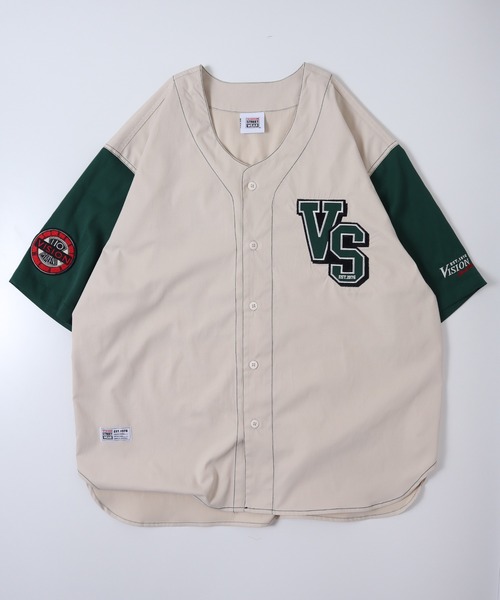 VISION STREET WEAR(ヴィジョンストリートウェア)の「【VISION STREET WEAR】ベースボールシャツ / カレッジワッペンスタジャン(シャツ/ブラウス・レディース・グリーン系2/ネイビー系2/ネイビー系1/イエロー系1/ホワイト系2/ホワイト系1/グリーン系1・LARGE/X-LARGE/MEDIUM)」の15枚目の写真